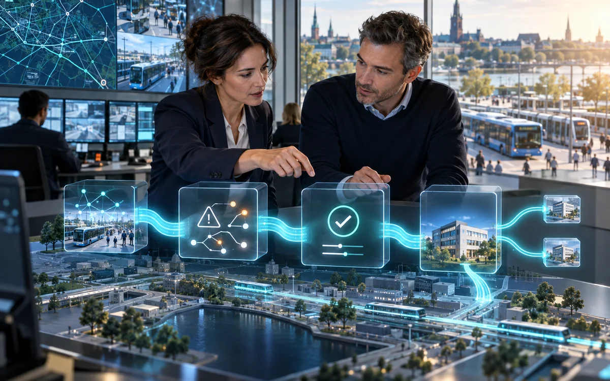 A domain expert and runtime specialist map, test and approve a mobility operation before reusing it across organisations.