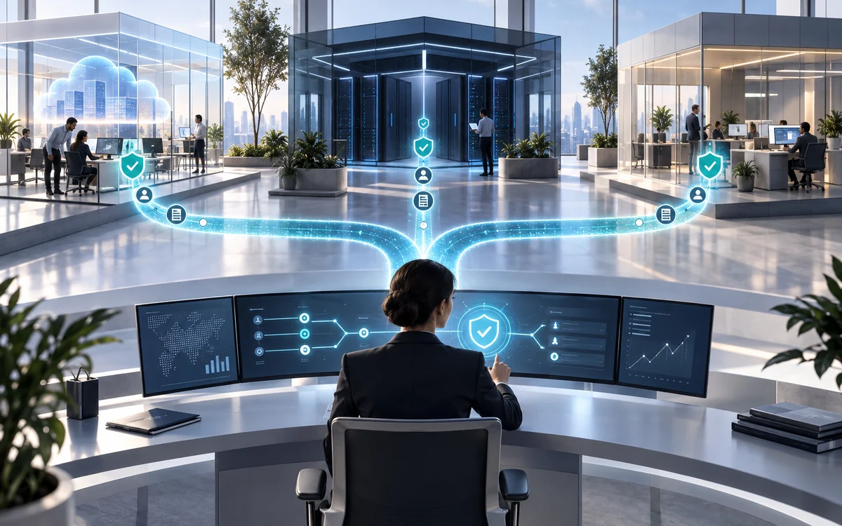 An operations lead governs one data flow across managed cloud, dedicated infrastructure and on-premise deployment choices.